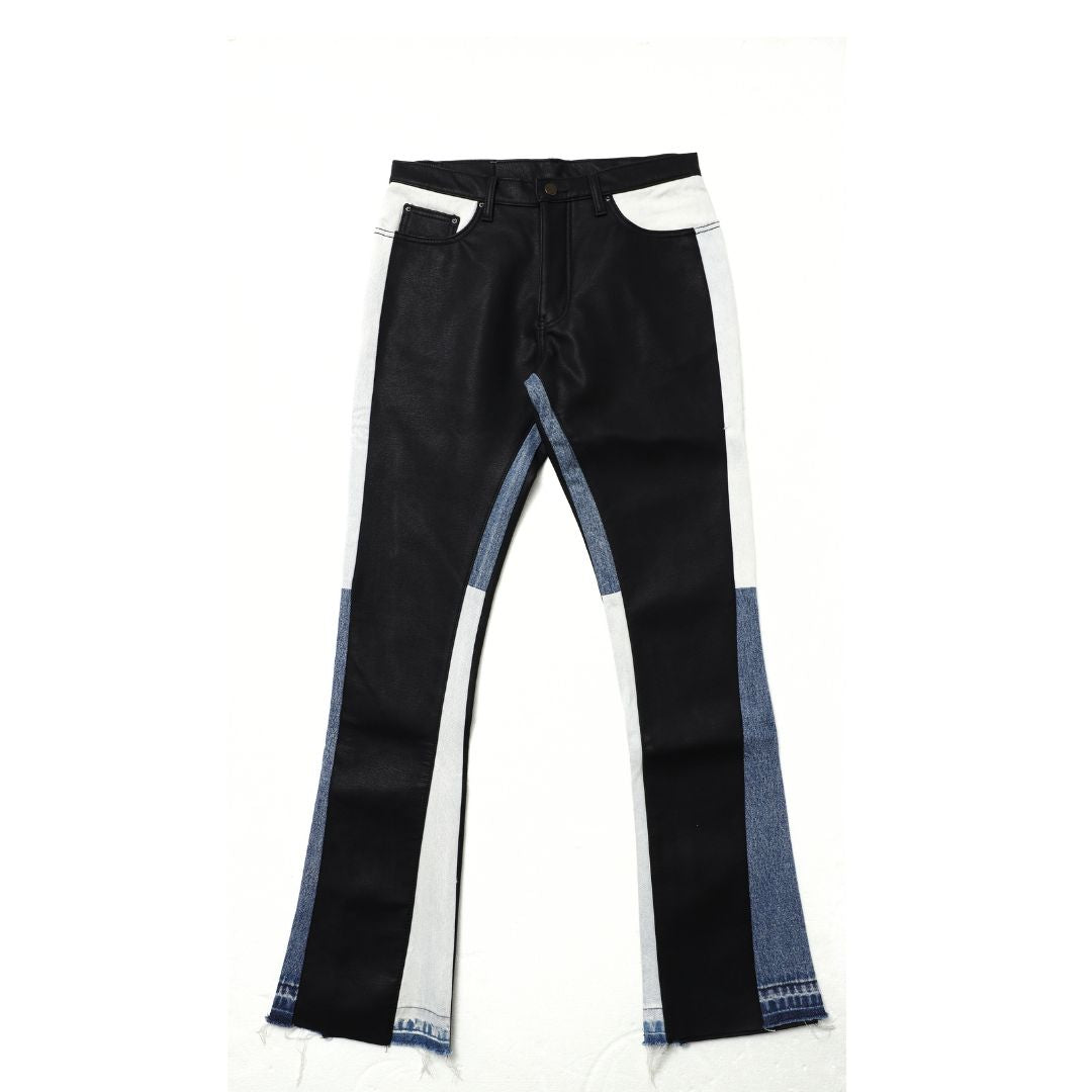 MNML/B417 LEATHER FLARE DENIM