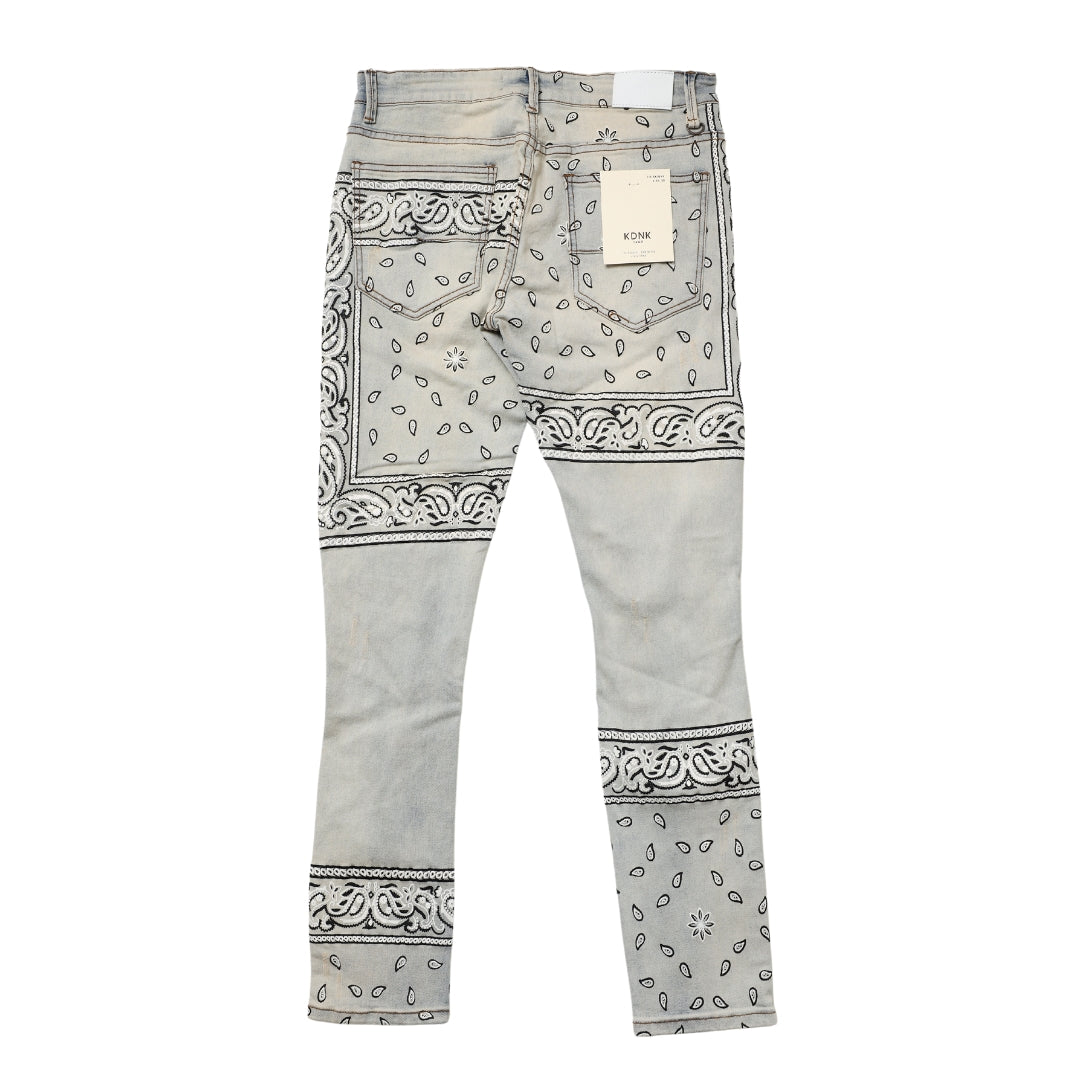 KDNK/BANDANA PRINTED JEANS