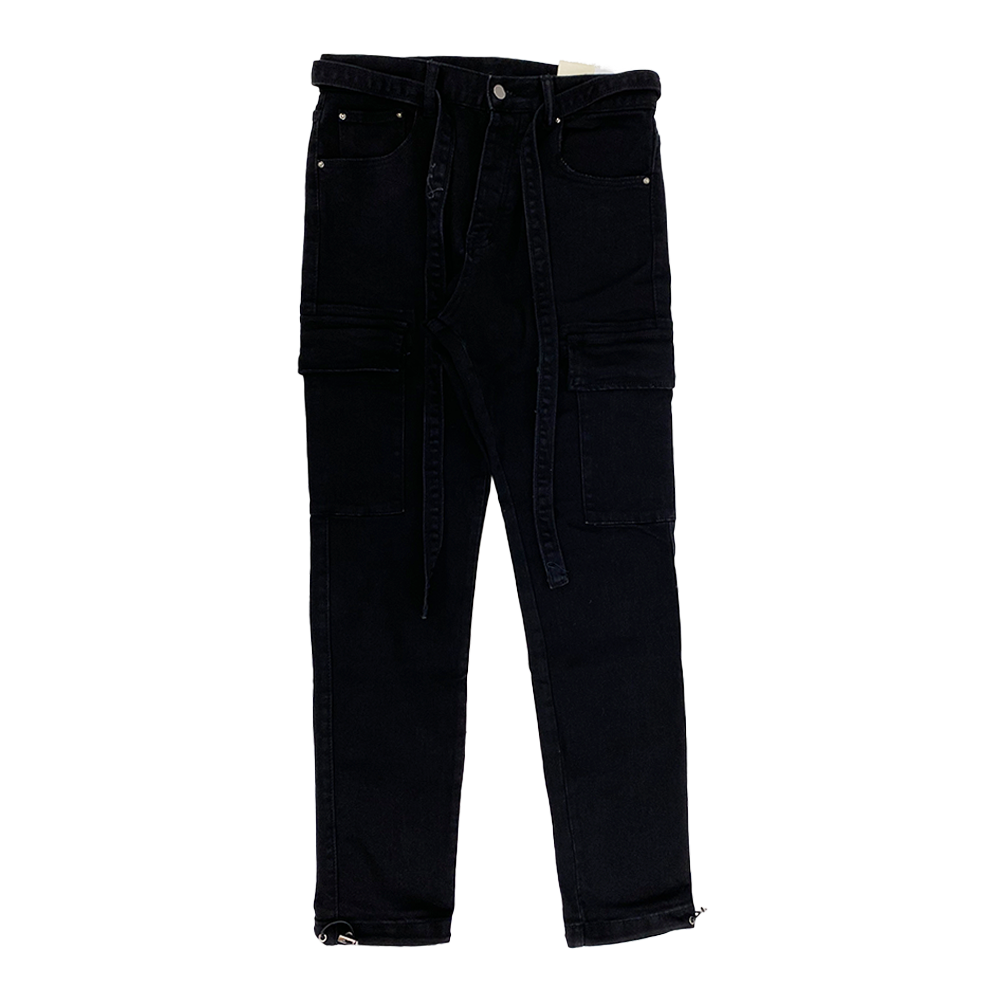 MNML/DENIM CARGO PANTS-BLK