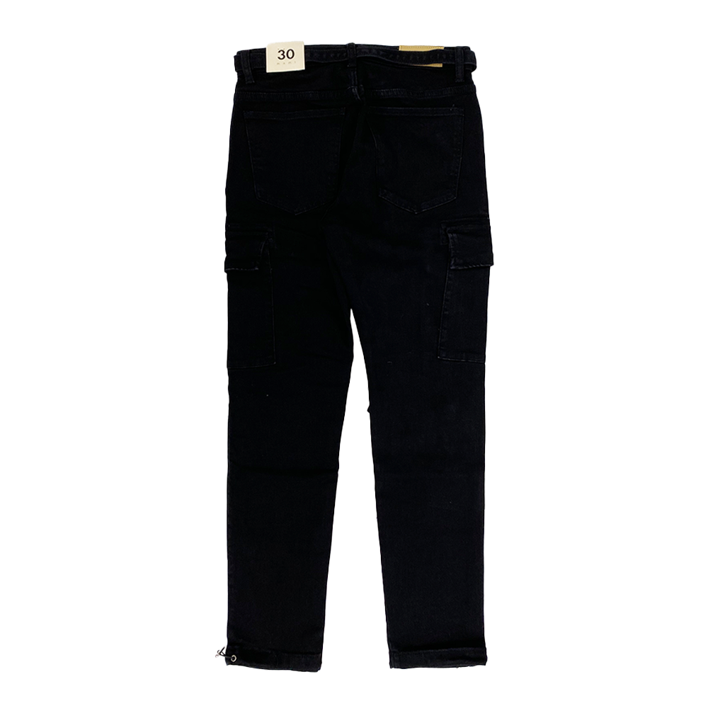 MNML/DENIM CARGO PANTS-BLK