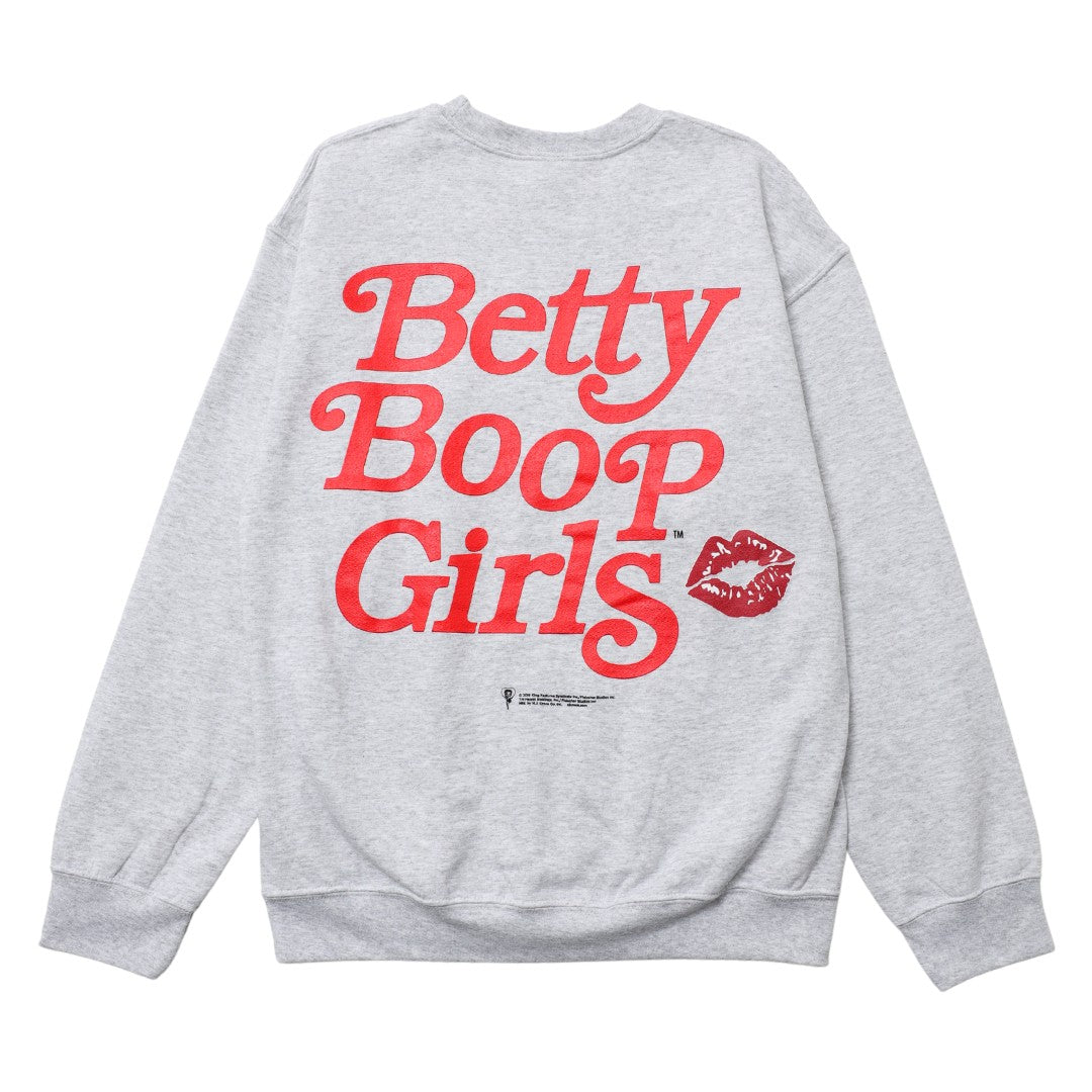 NJCROCE/BETTY BOOP GIRLS CREW SWEAT-ASH
